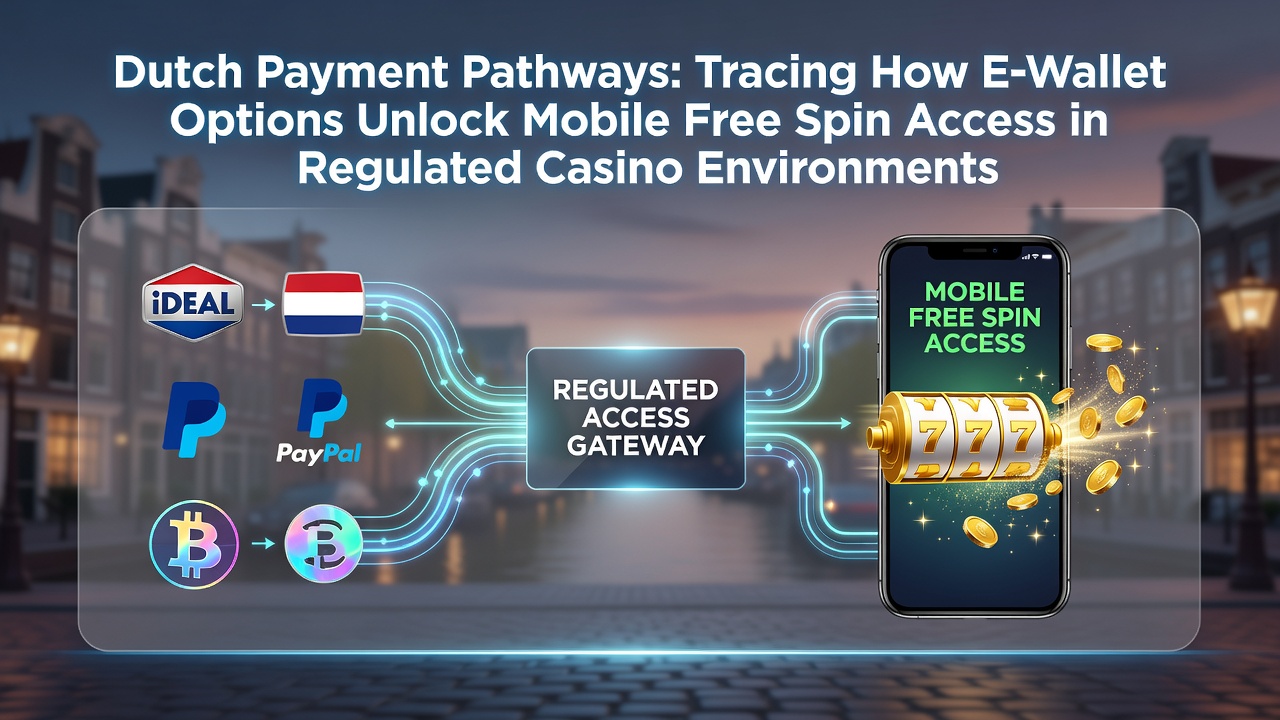 Illustratie van e-wallet transacties die mobiele toegang tot gratis spins in Nederlandse casino's mogelijk maken