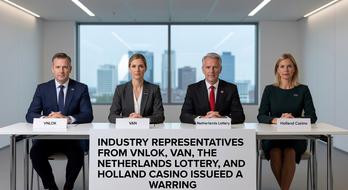 Casino-interieur met gesloten deuren en waarschuwingsborden over belastingverhogingen in Nederland