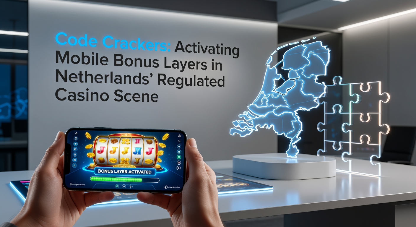 Smartphone met casino-app en actieve bonuscode op scherm in Nederlandse vlagkleuren, symboliserend gereguleerde mobiele gokactie