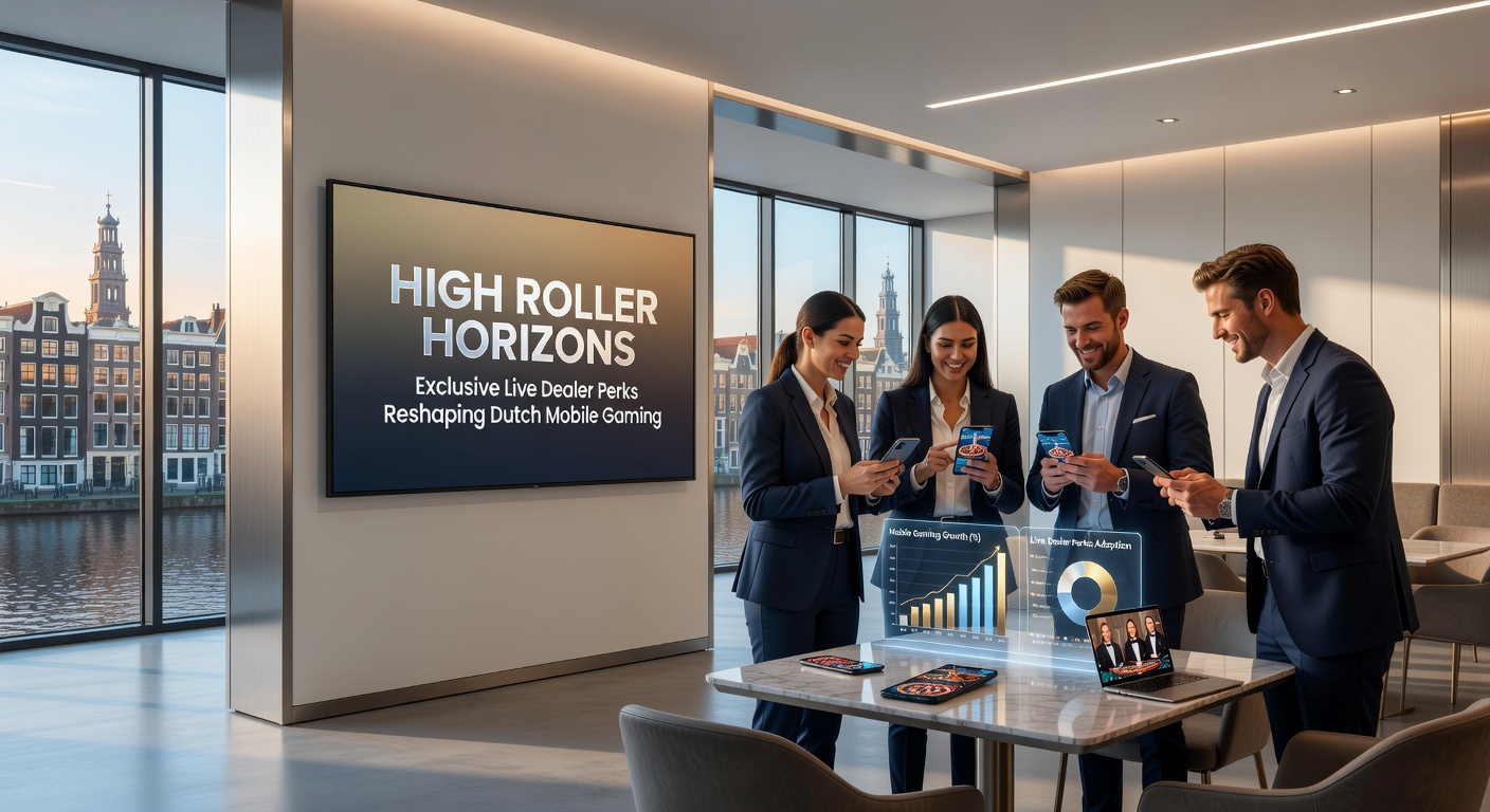 Mobiele high roller interface met live dealer roulette, hoge chips stacks en VIP chat in Nederlandse casino app