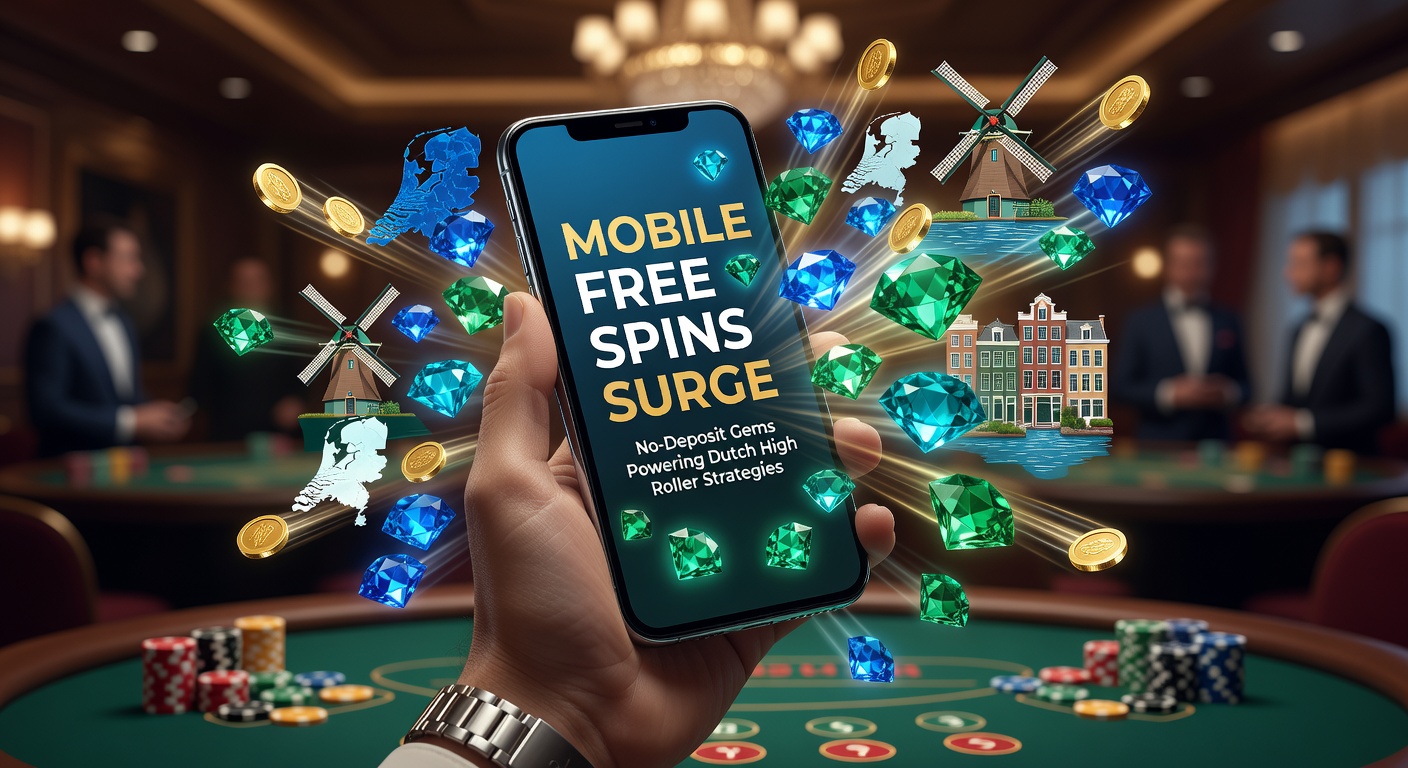 Schermafbeelding van een mobiele casino-app met actieve free spins bonus, zichtbaar op een smartphone in een Nederlandse setting
